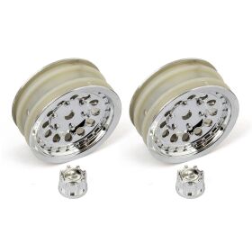 Team Associated CR12 Wheel Set, chrome / AE41051