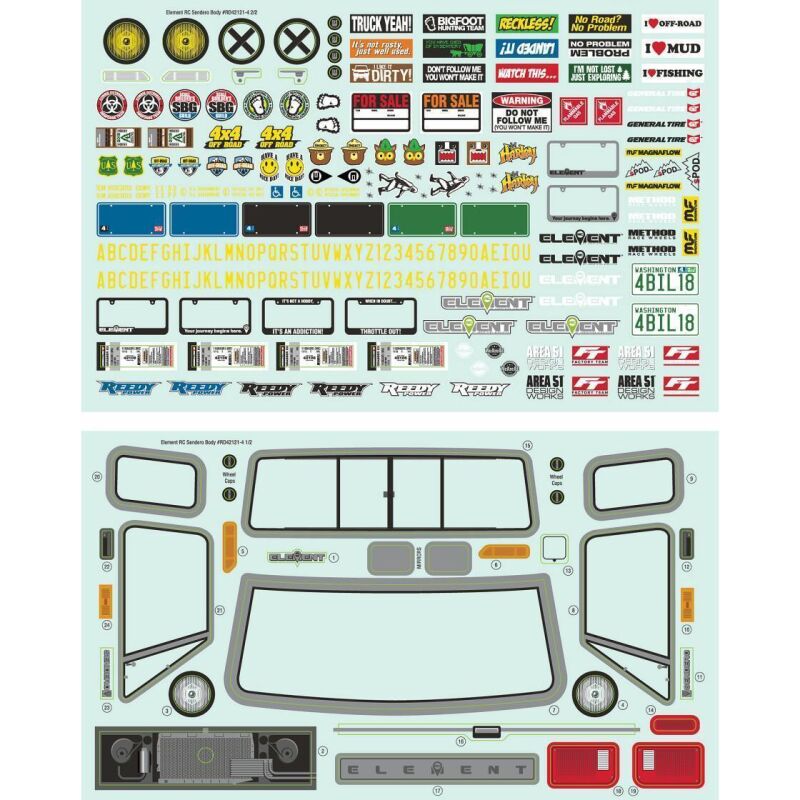 Element RC Sendero Body Decal / AE42122