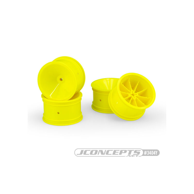 JConcepts Mono - RC10, RC10B2, RC10B3 2.2" rear wheel (yellow) - 4pc / JCO3404Y