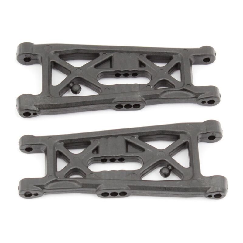 Team Associated RC10B6.3 FT Front Suspension Arms, flat, carbon fiber / AE91871