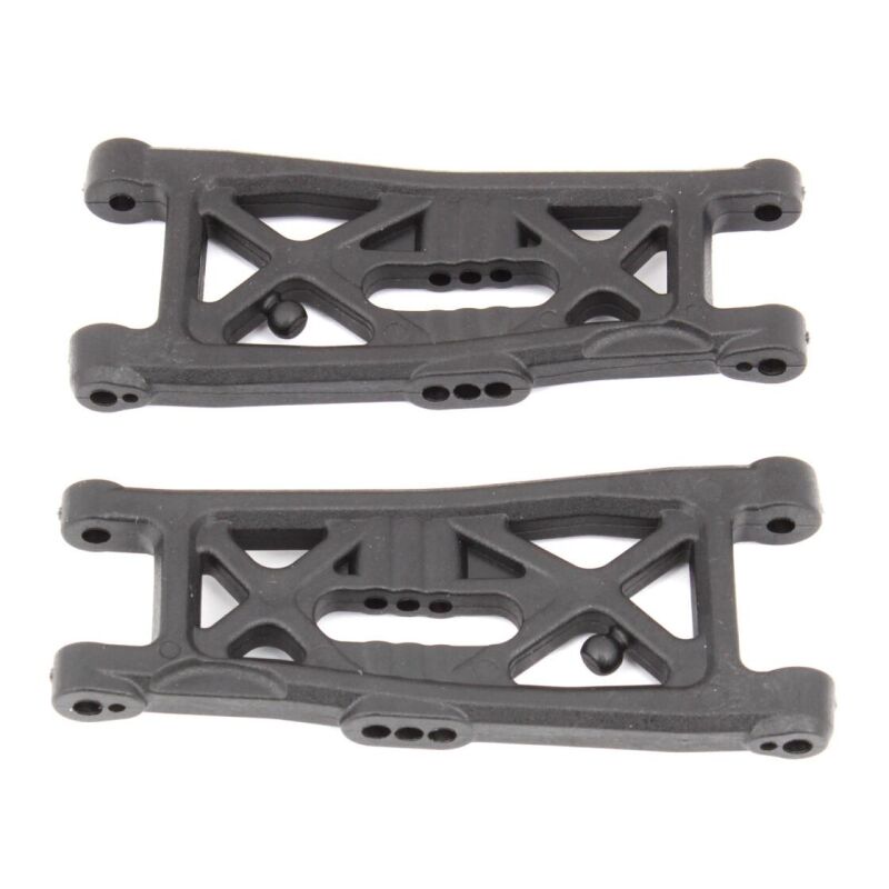 Team Associated RC10B6.3 FT Front Suspension Arms, gull wing, carbon fiber / AE91872