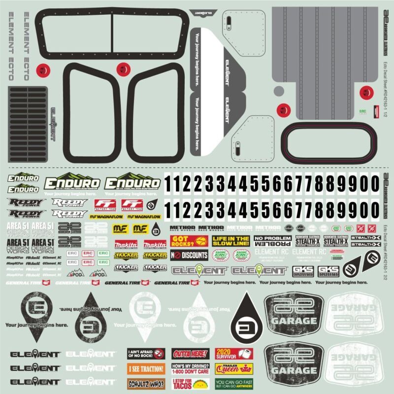 Element RC Enduro Ecto Decal Sheet / AE42163