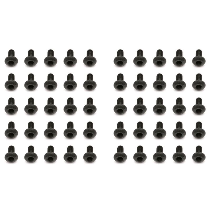 Team Associated Screws, 2x4 mm BHCS, black / AE89416