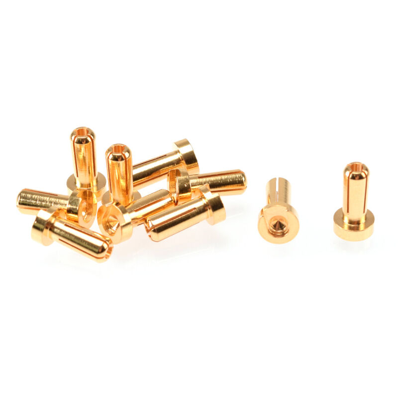 RUDDOG 4mm Gold Plug Male 12mm (10pcs) / RP-0182
