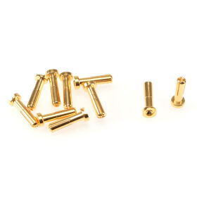 RUDDOG 4mm Gold Plug Male 18mm (10pcs) / RP-0186