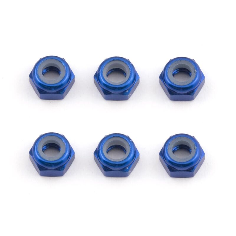 Team Associated FT M3 Locknut, blue aluminum / AE31550