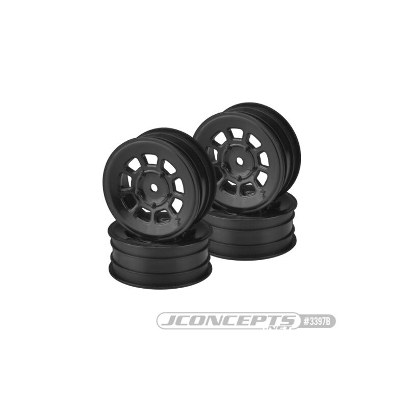 JConcepts 9 shot - B6.1 | YZ2 | XB2 | RB7 | KC, KD, 2.2" front wheel (black) - 4pc / JCO3397B