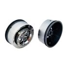 Team Associated Drag Rear Wheels, 2.2 in / 3.0 in, 12 mm Hex, black chrome / AE71076