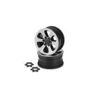 Jconcepts Hustle - 1.9" Vaterra Ascender 12mm glue-on wheel - (black w/ silver face plating) - 2pc.  / JCO3373B