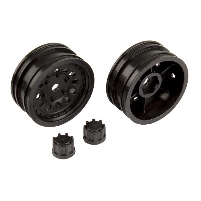 Team Associated CR12 Wheel Set, black / AE41052