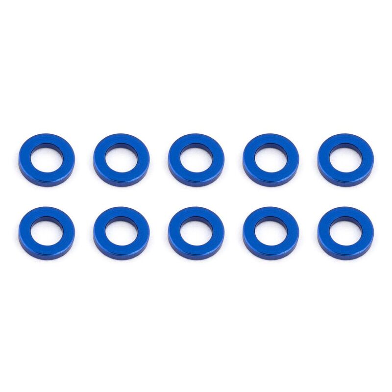Team Associated Ballstud Washers, 5.5x1.0 mm, blue aluminum / AE31382