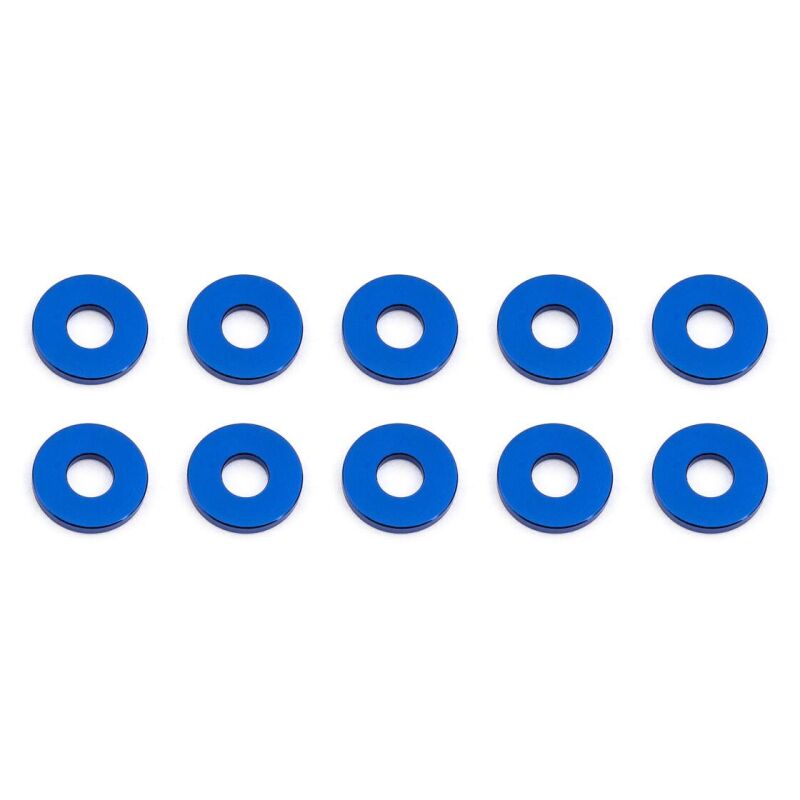 Team Associated Bulkhead Washers, 7.8x1.0 mm, blue aluminum / AE31385