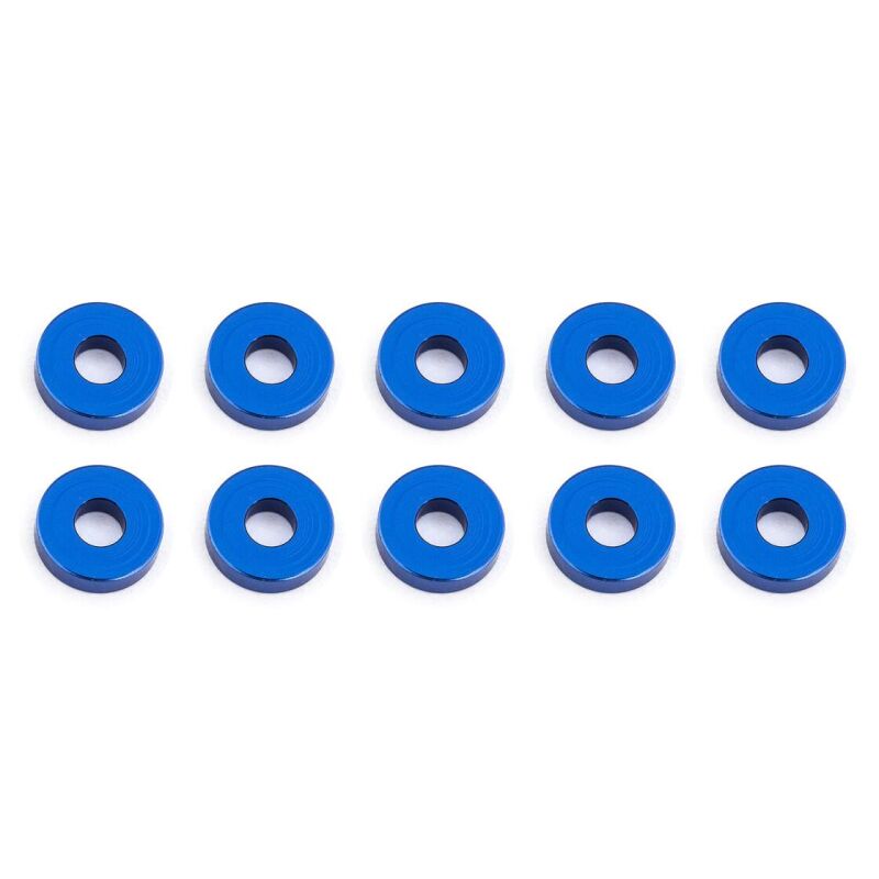Team Associated Bulkhead Washers, 7.8x2.0 mm, blue aluminum / AE31386