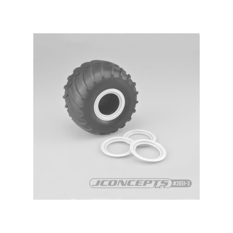 Jconcepts Tribute wheel beadlocks - white - glue-on set, 4pc.(Fits - #3377 Tribute wheels) / JCO2651-3