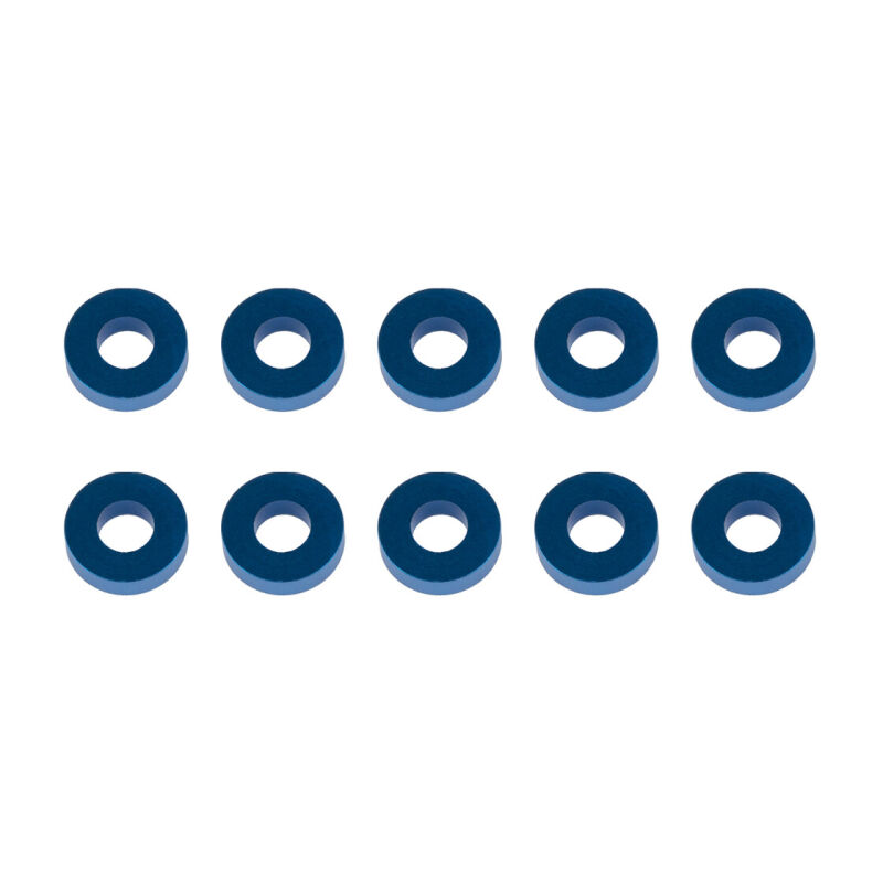 Team Associated Washers, 7.8x3.5x2.0mm, blue aluminum / AE31389
