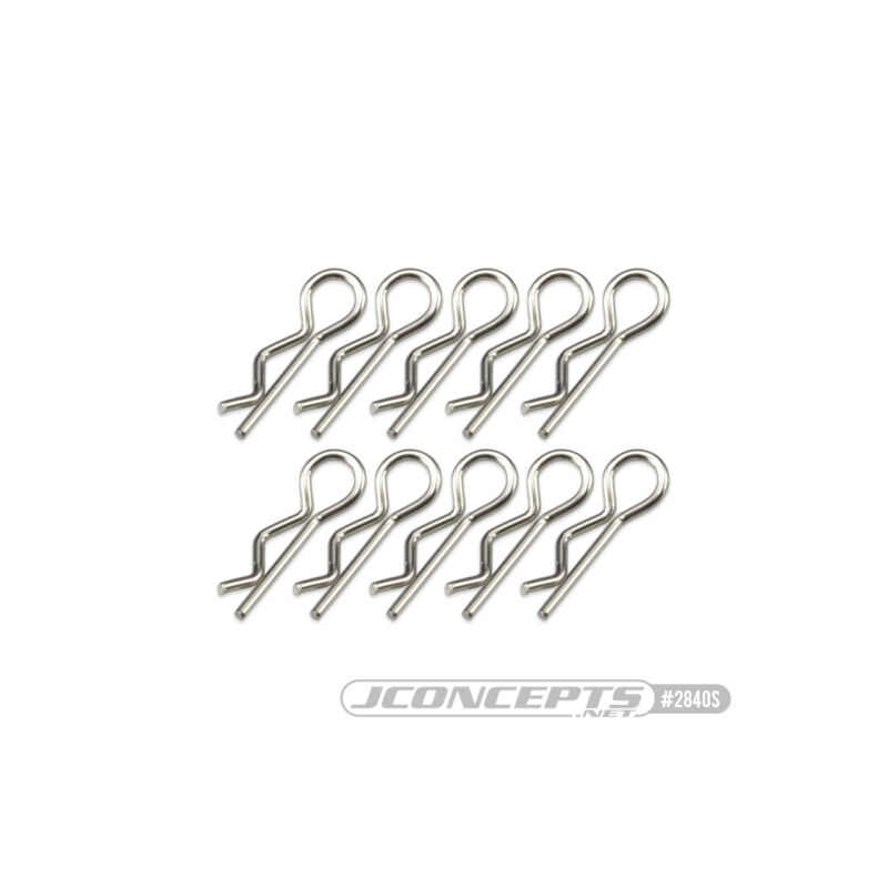 JConcepts compact / angled body clips, silver, 10pc / JCO2840S
