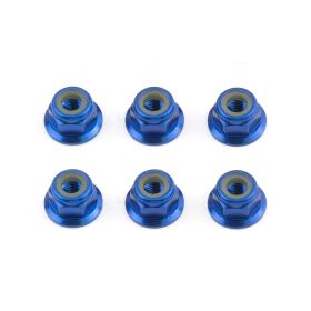 Team Associated FT M4 Flange Locknut, blue aluminum /...