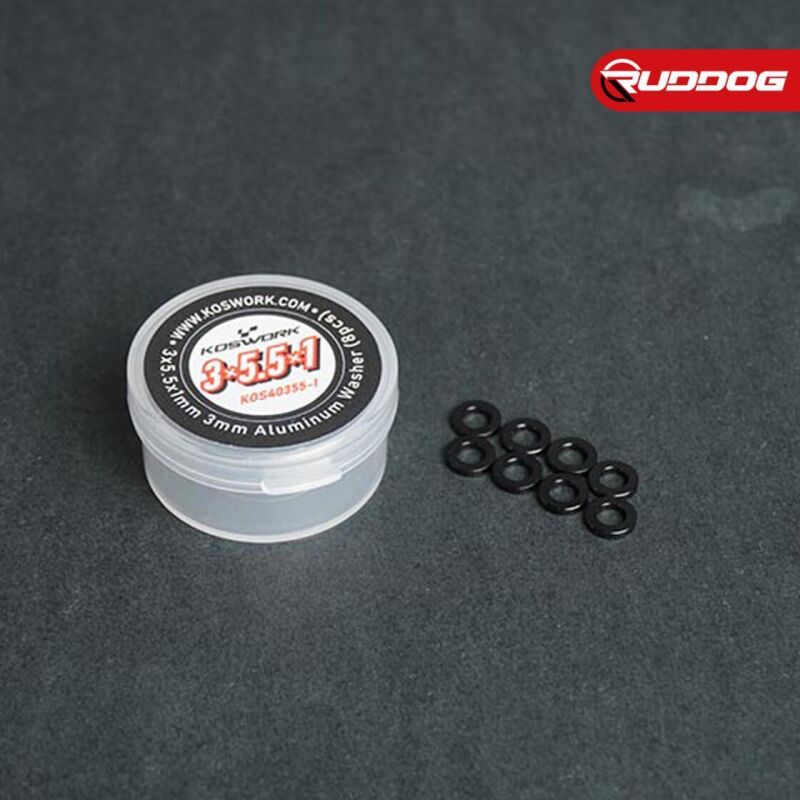 Koswork 3x5.5x1mm 3mm Aluminum Washer (8pcs) / KOS40355-1