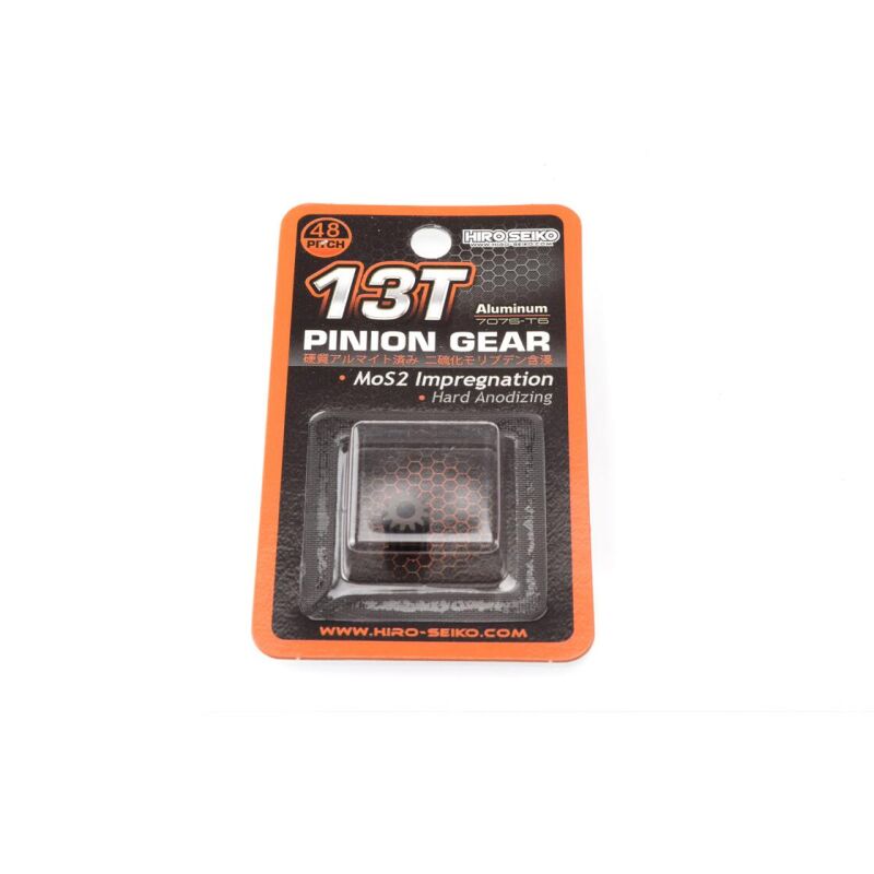 Hiro Seiko Hard Coated Alum. Pinion Gear (MoS2) DP48-13T / HS-48229