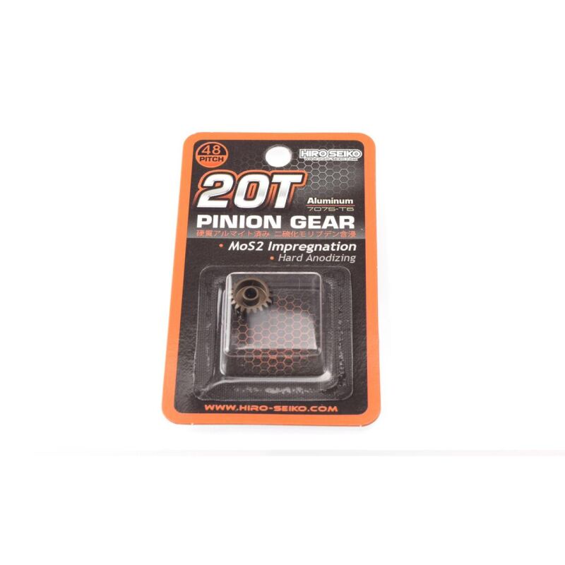 Hiro Seiko Hard Coated Alum. Pinion Gear (MoS2) DP48-20T / HS-48236