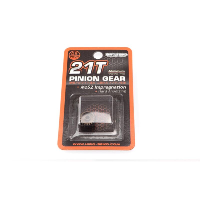 Hiro Seiko Hard Coated Alum. Pinion Gear (MoS2) DP48-21T / HS-48237