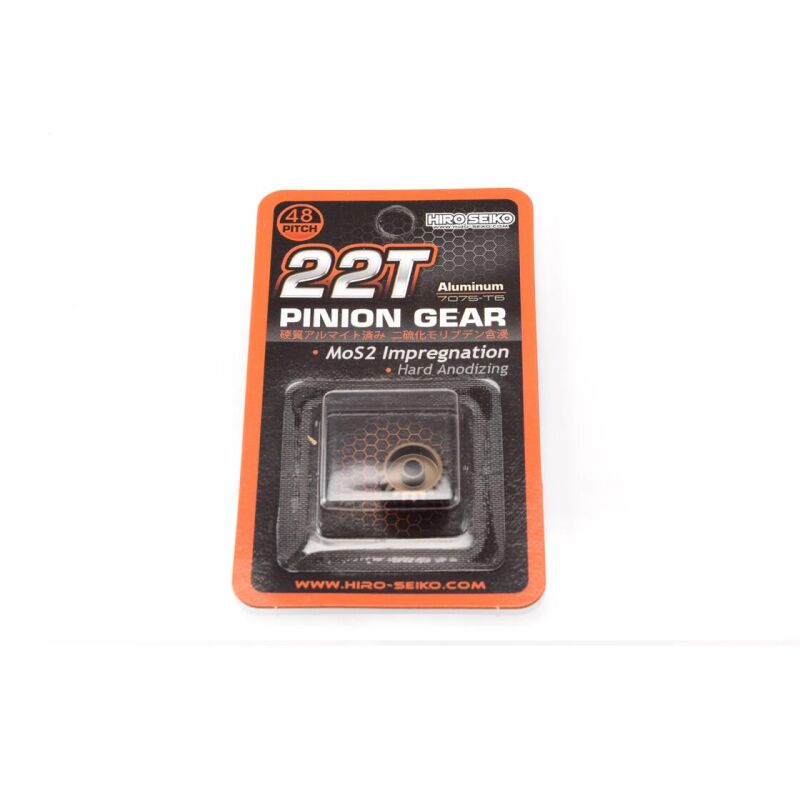 Hiro Seiko Hard Coated Alum. Pinion Gear (MoS2) DP48-22T / HS-48238