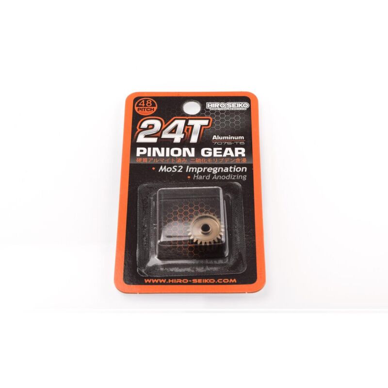 Hiro Seiko Hard Coated Alum. Pinion Gear (MoS2) DP48-24T / HS-48240