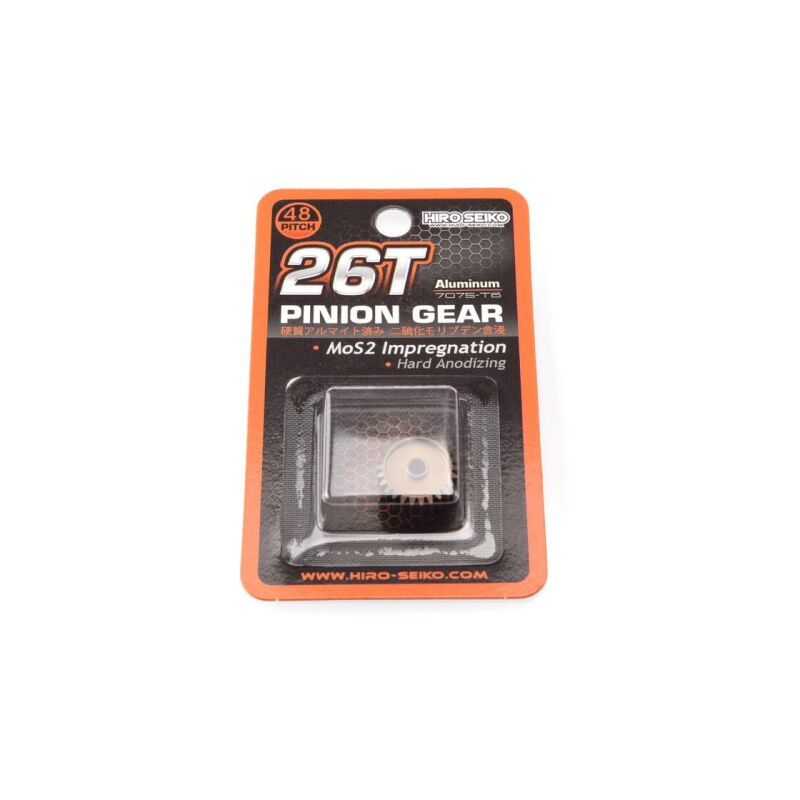 Hiro Seiko Hard Coated Alum. Pinion Gear (MoS2) DP48-26T / HS-48242