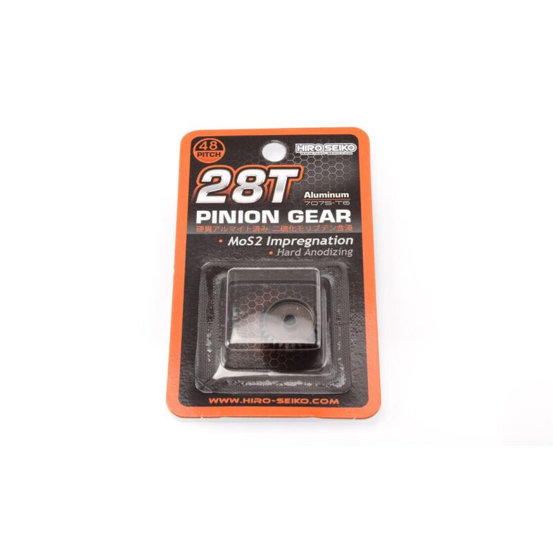 Hiro Seiko Hard Coated Alum. Pinion Gear (MoS2) DP48-28T / HS-48244