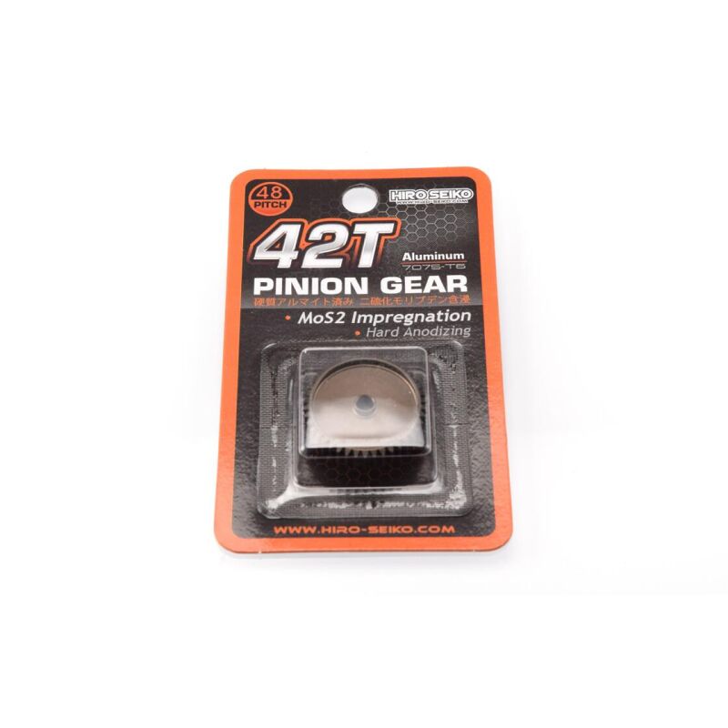 Hiro Seiko Hard Coated Alum. Pinion Gear (MoS2) DP48-42T / HS-48258