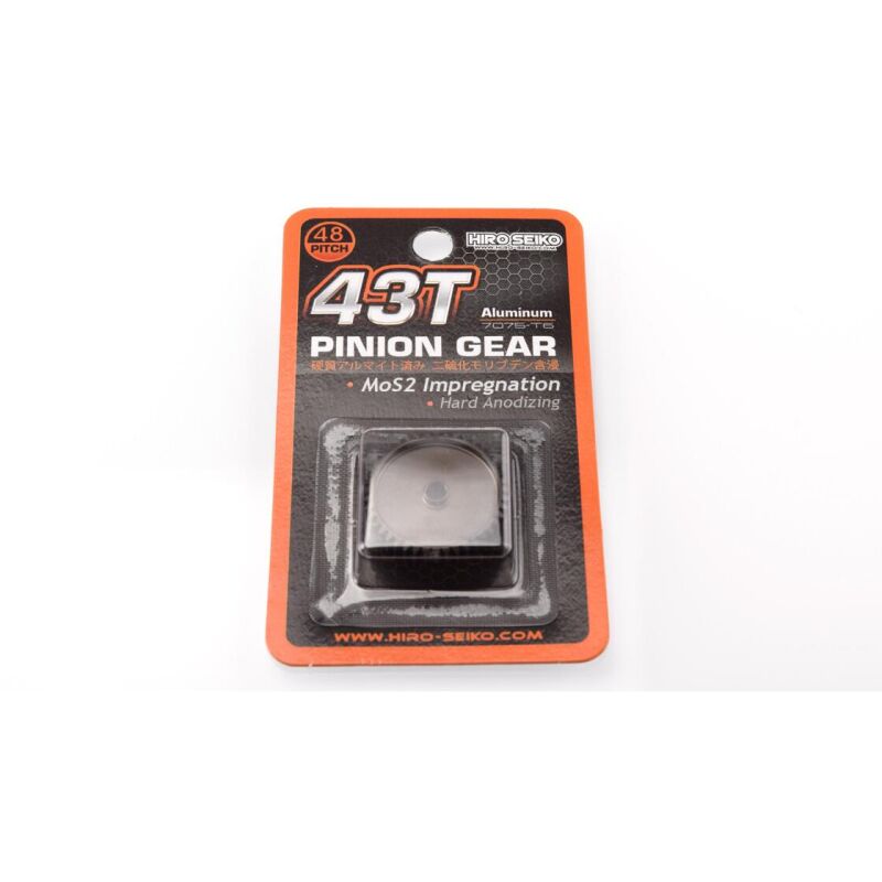 Hiro Seiko Hard Coated Alum. Pinion Gear (MoS2) DP48-43T / HS-48259