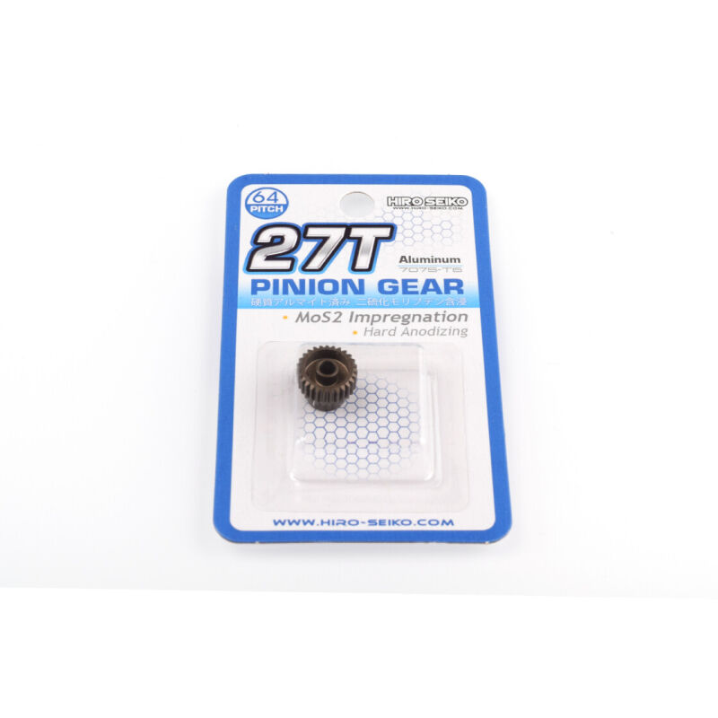 Hiro Seiko Hard Coated Alum. Pinion Gear (MoS2) DP64-27T / HS-48271