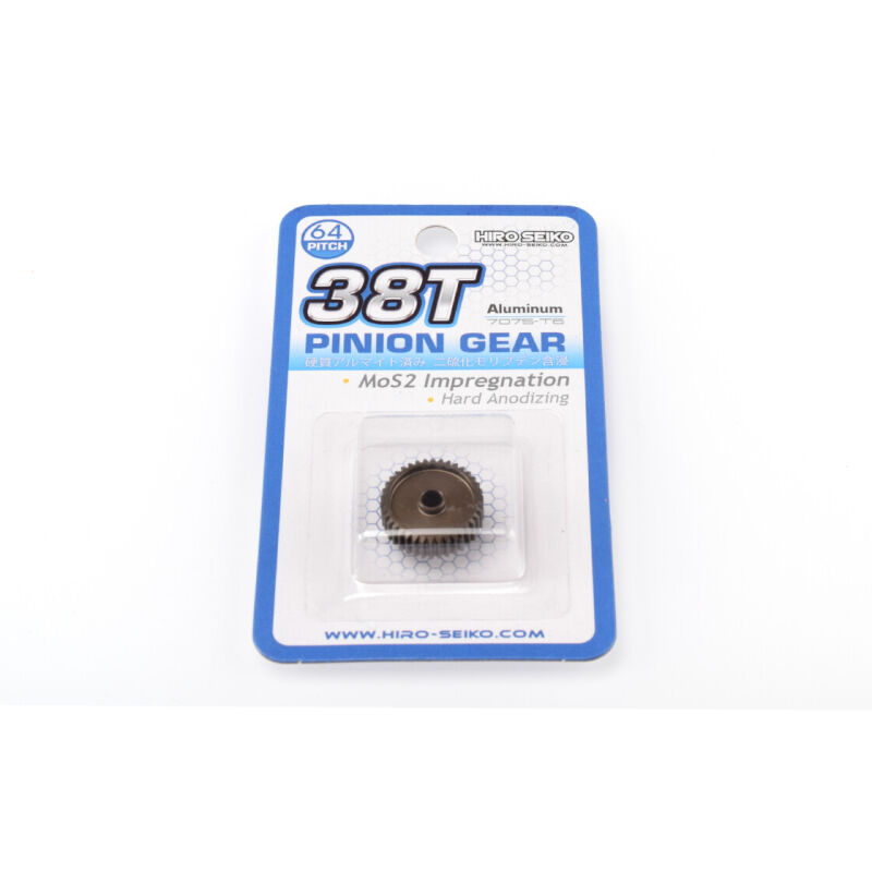 Hiro Seiko Hard Coated Alum. Pinion Gear (MoS2) DP64-38T / HS-48282