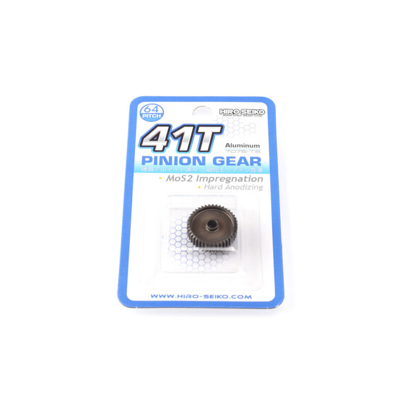 Hiro Seiko Hard Coated Alum. Pinion Gear (MoS2) DP64-41T / HS-48285