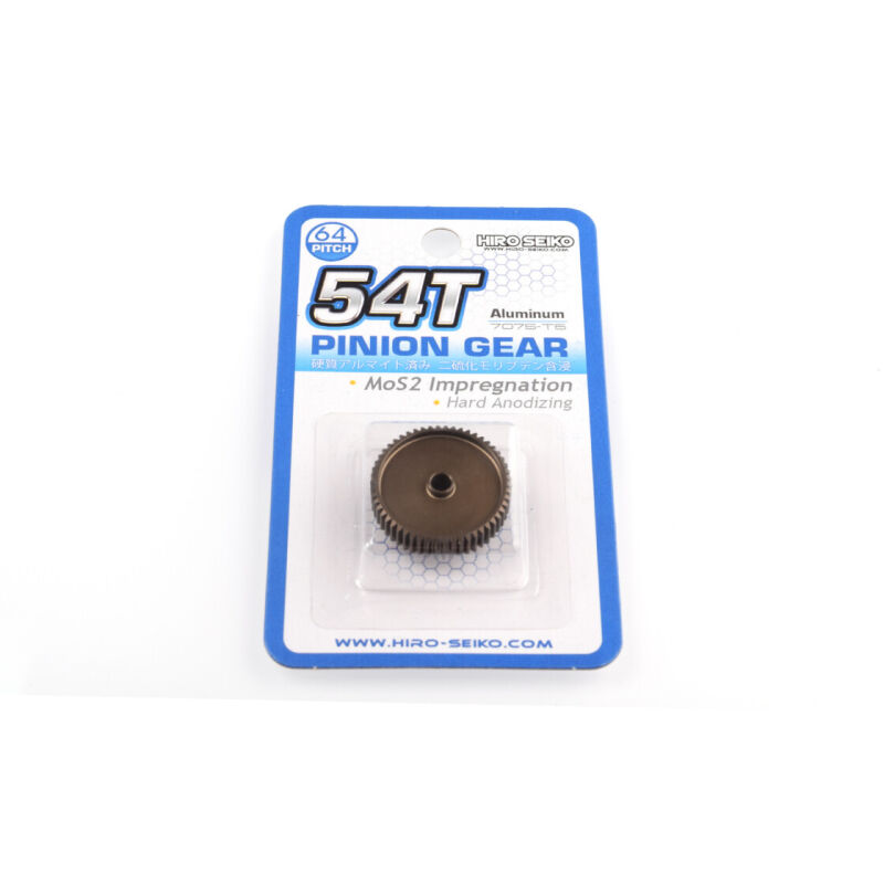 Hiro Seiko Hard Coated Alum. Pinion Gear (MoS2) DP64-54T / HS-48298