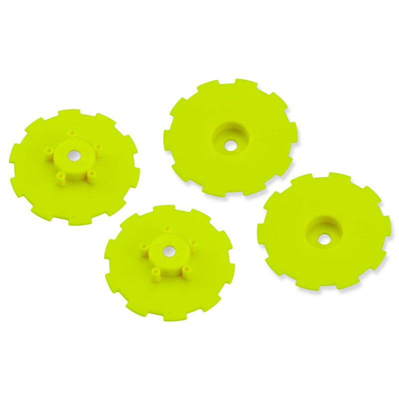 Jconcepts Hazard - SC10.2 / SC10 4x4 - wheel dish - 4pc. - (yellow) - fits 3344 wheel / JCO3344YD
