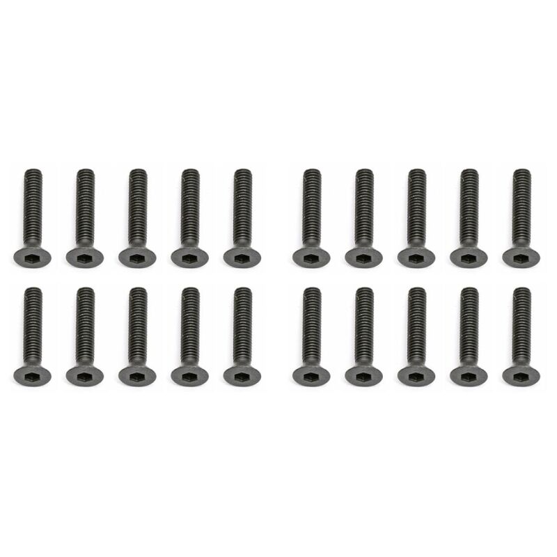 Team Associated Screws, 3x16 mm FHCS / AE25204
