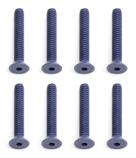 Team Associated FT Blue Aluminum Screws, 4-40 x 3/4 in FHCS / AE7869
