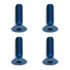 Team Associated FT Screws, Blue Aluminum 4x14 mm FHCS / AE8571