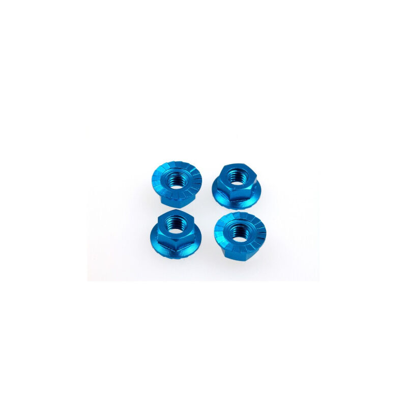 Hiro Seiko 4mm Alloy Serrated Wheel Nut  [T-Blue] ( 4 pcs) / HS-69591