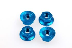 Hiro Seiko 4mm Alloy Serrated Wheel Nut  [T-Blue] ( 4...
