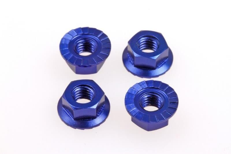 Hiro Seiko 4mm Alloy Serrated Wheel Nut  [Y-Blue] ( 4 pcs) / HS-69592