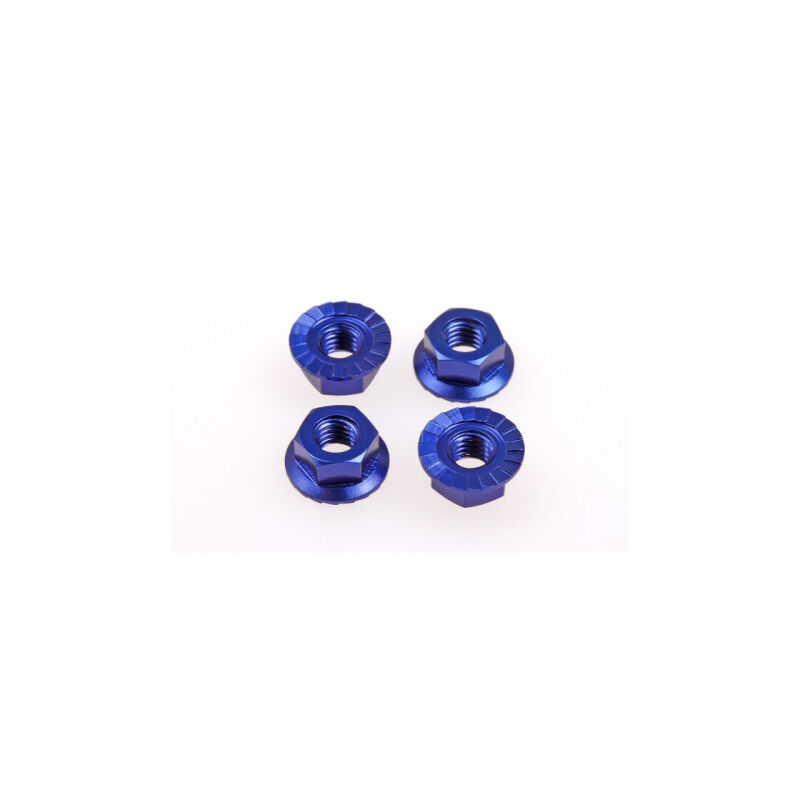 Hiro Seiko 4mm Alloy Serrated Wheel Nut  [Y-Blue] ( 4 pcs) / HS-69592