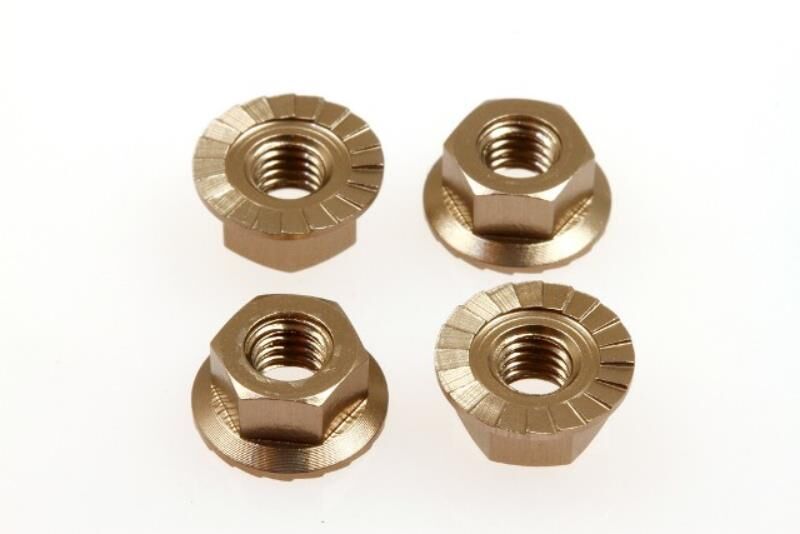 Hiro Seiko 4mm Alloy Serrated Wheel Nut  [Ti] ( 4 pcs) / HS-69595