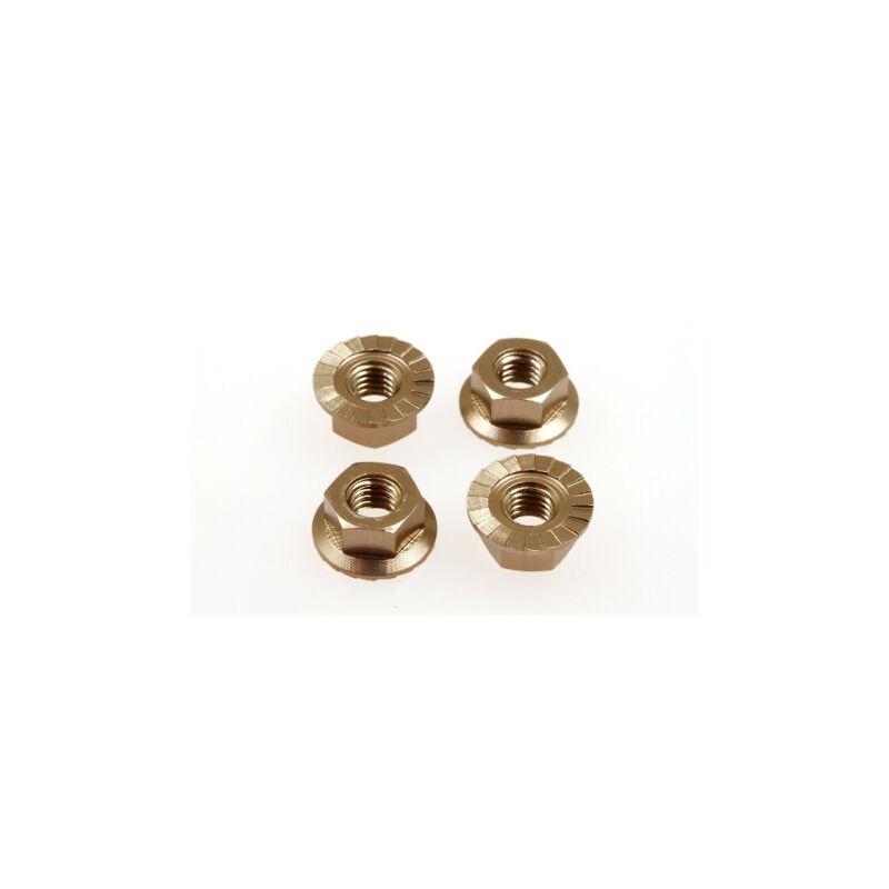 Hiro Seiko 4mm Alloy Serrated Wheel Nut [Ti] ( 4 pcs) / HS-69595