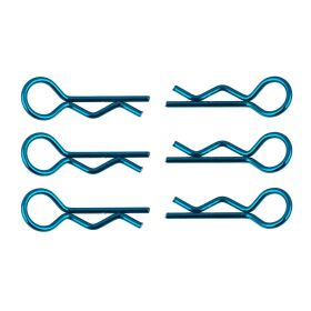 Team Associated FT Body Clips, metallic blue. Short. /...