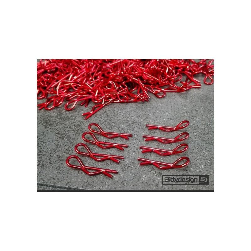 Bittydesign Body Clips Kit Big scale 1/5 - 1/7 - 1/8, 8pcs - Red / BDBC-88R