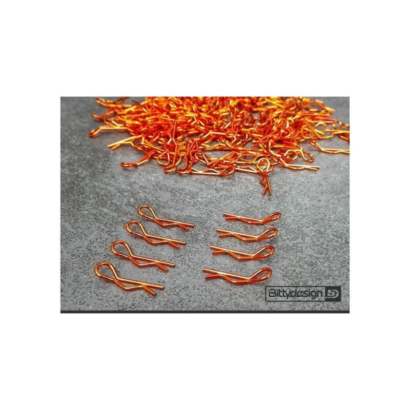 Bittydesign Body Clips Kit Big scale 1/5 - 1/7 - 1/8, 8pcs - Orange / BDBC-88O