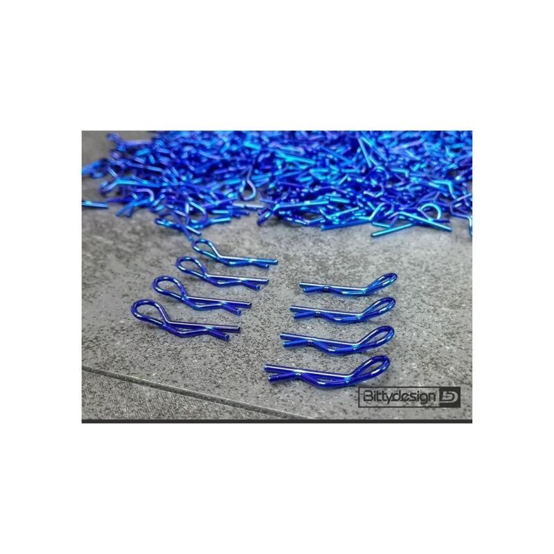 Bittydesign Body Clips Kit Big scale 1/5 - 1/7 - 1/8, 8pcs - Blue / BDBC-88BL