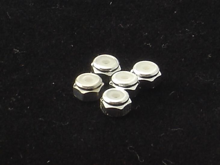 Hiro Seiko 2mm Alloy Nylon Nut  [Silver] ( 5 pcs) / HS-69212